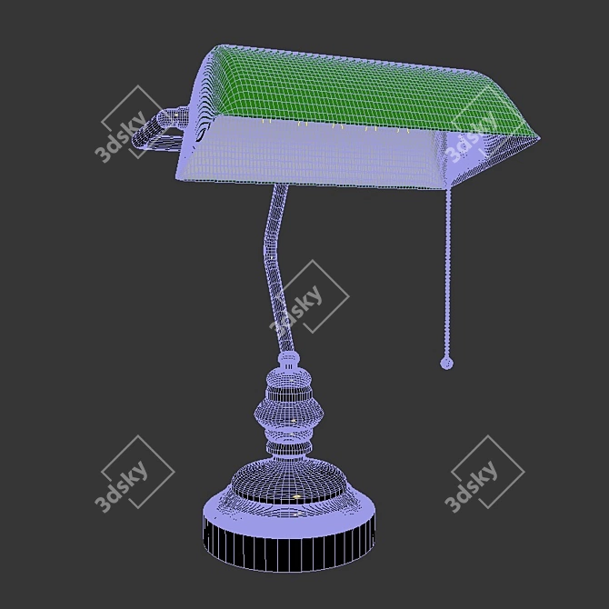 Classic Banker Desk Lamp 3D model image 2