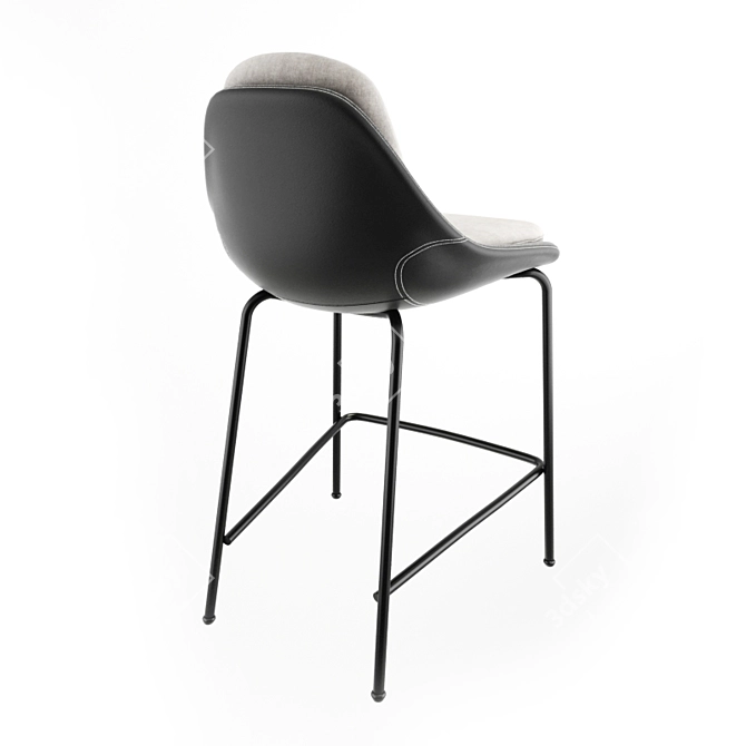 Sleek Black Trento Bar Chair 3D model image 2