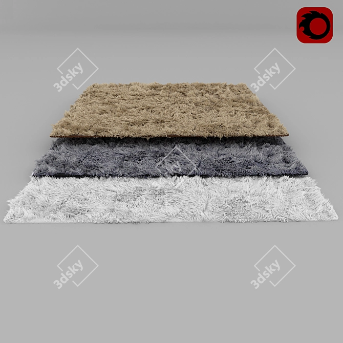 Luxurious Faux Fur Carpet 3D model image 1