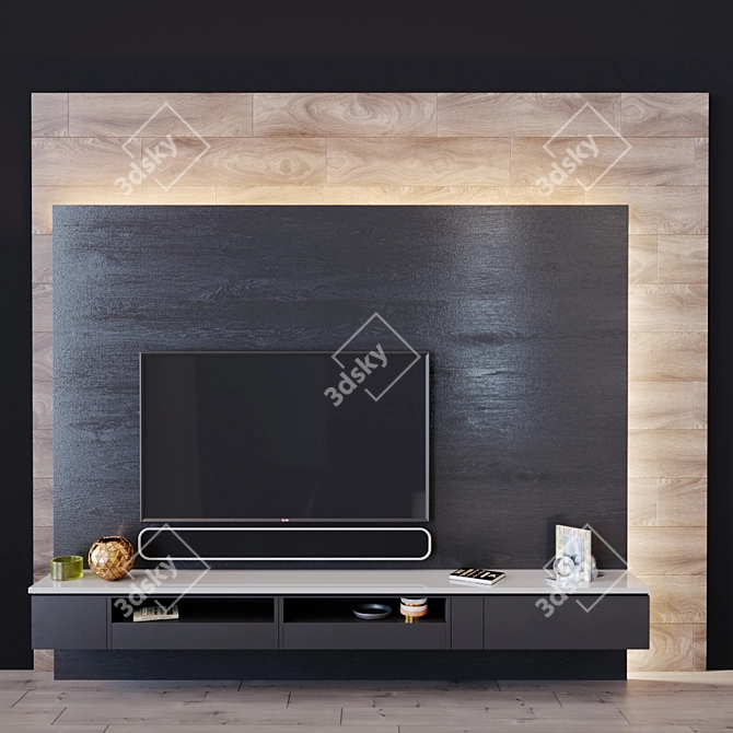 Title: 25-inch HD TV Set 3D model image 1