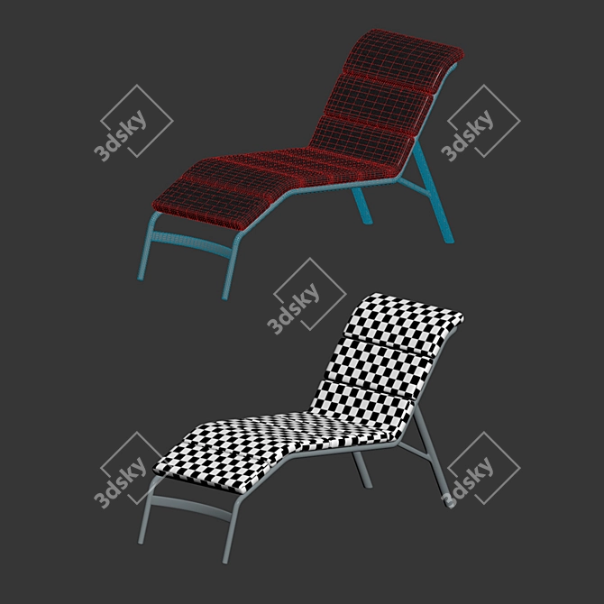 Elegant Comfort Lounger 3D model image 3