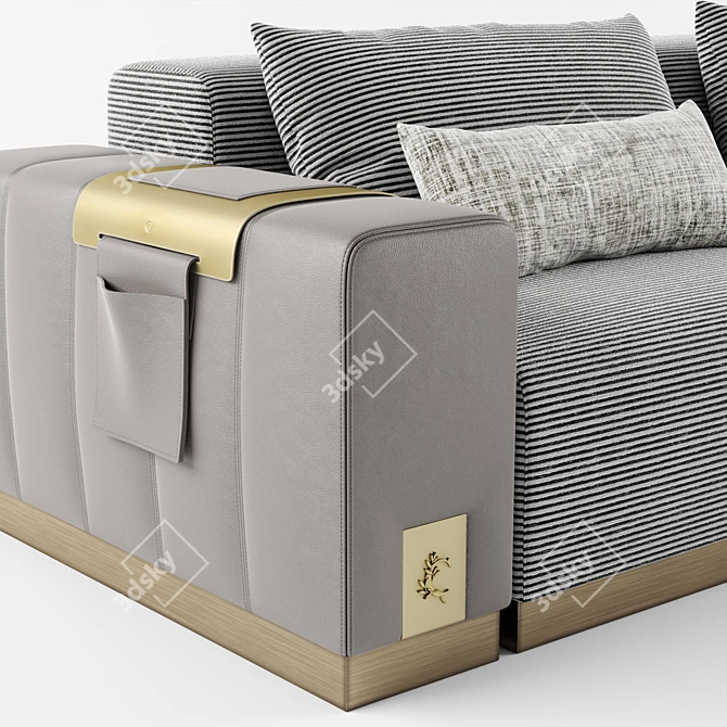 Luxury Leather Corner Sofa 3D model image 2