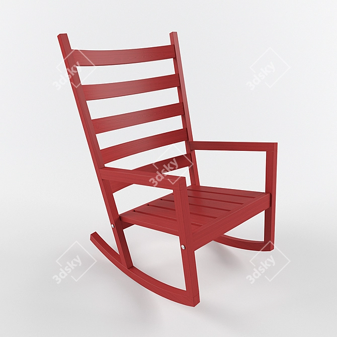 Indoor/Outdoor Red Rocking Chair 3D model image 1