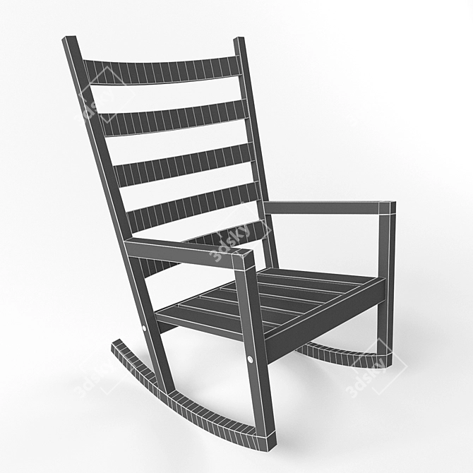 Indoor/Outdoor Red Rocking Chair 3D model image 2