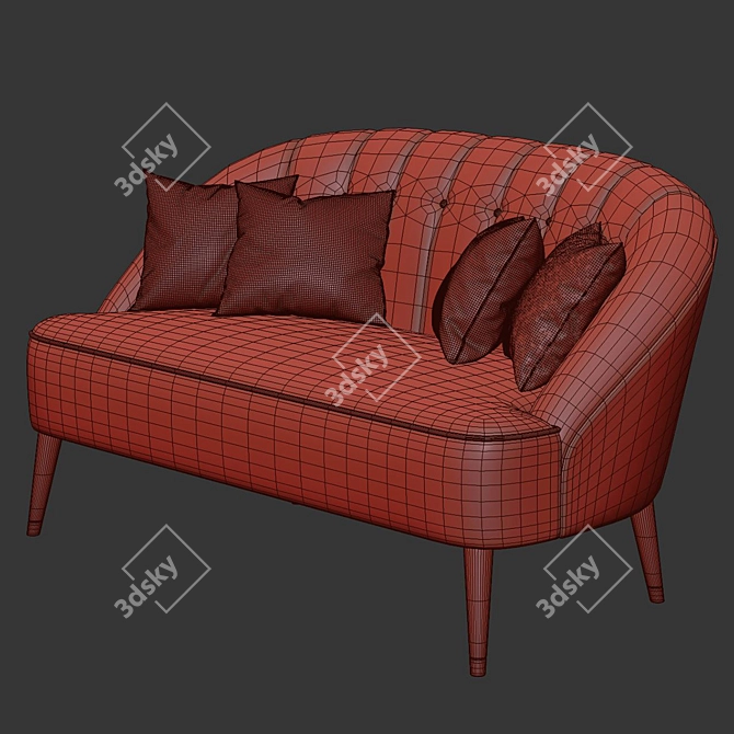 Forest Green Velvet Margot: British Luxury Sofa 3D model image 3