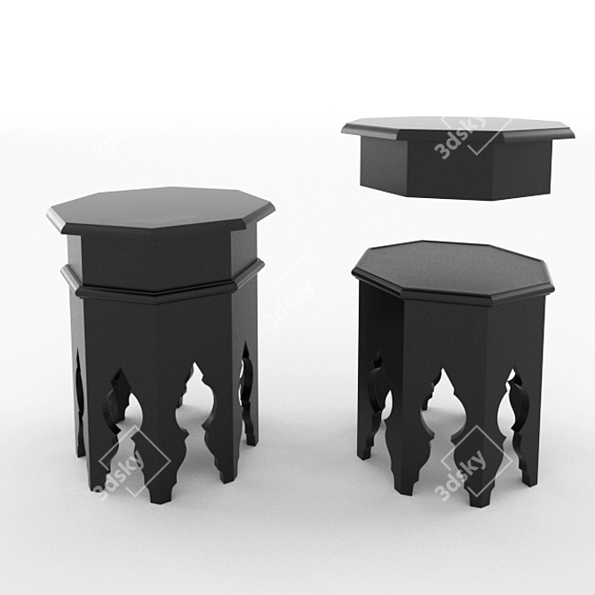 Exquisite Moroccan Coffee Table 3D model image 1