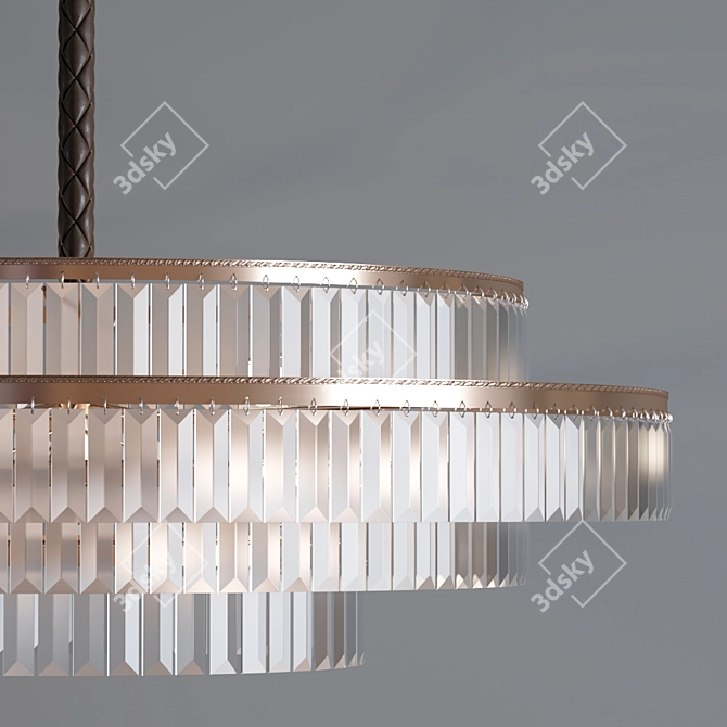 Elegant Glass and Metal Pendant 3D model image 2