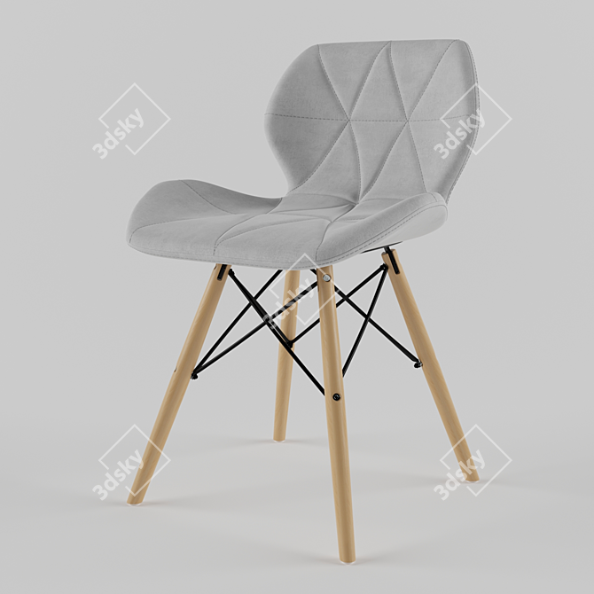 Velvet Butterfly Chair 3D model image 2