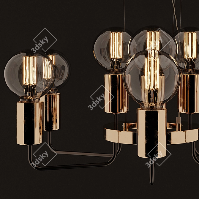 Gelo Hanging Chandelier: Elegant Gold & Black 3D model image 2