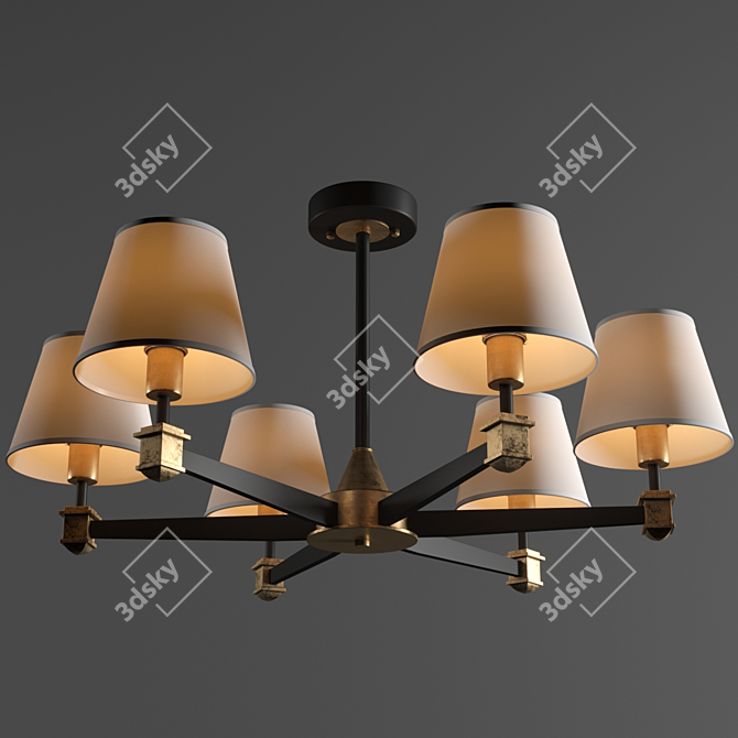 Elegant Crystal Chandelier - 73x38 cm 3D model image 1