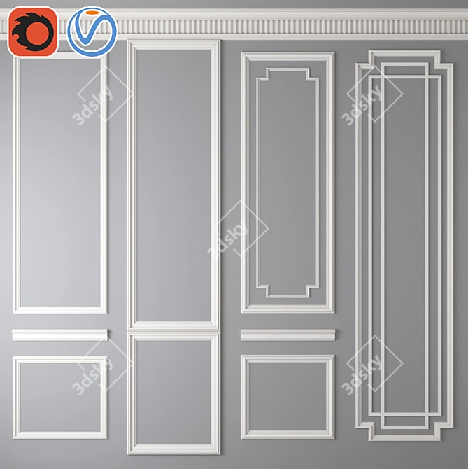 Elegant Molding Accent: Decorative Excellence 3D model image 1