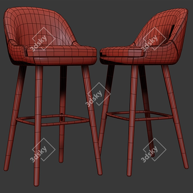 375 Walter Knoll Barstool: Sleek & Stylish Seating Solution 3D model image 3