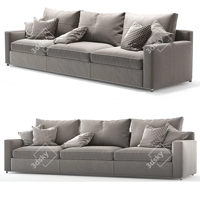 Elegant Massimosistema Sofa by Poltrona Frau 3D model image 2