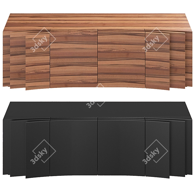 Emmemobil Layers Sideboard: Elegant Functionality in Zebrano 3D model image 1