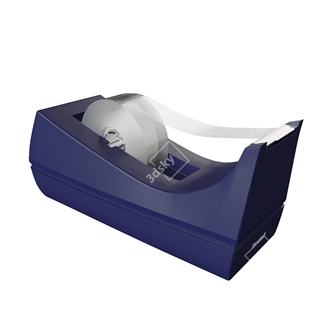 Sleek Black Tape Dispenser 3D model image 1