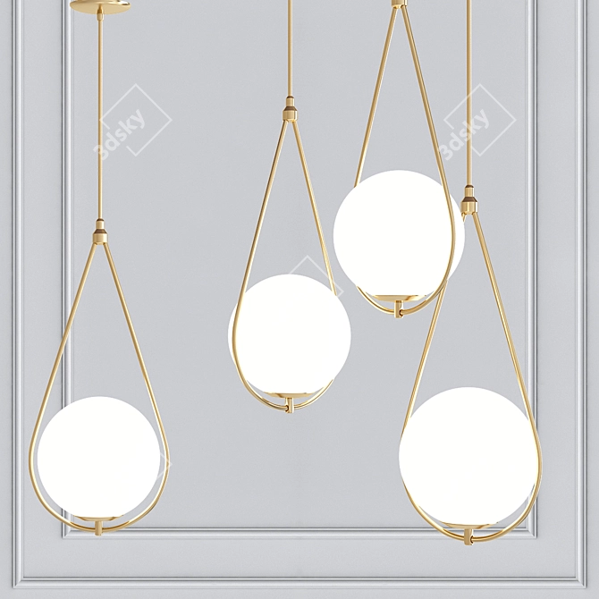 Elegant Corda Pendant Chandelier 3D model image 1