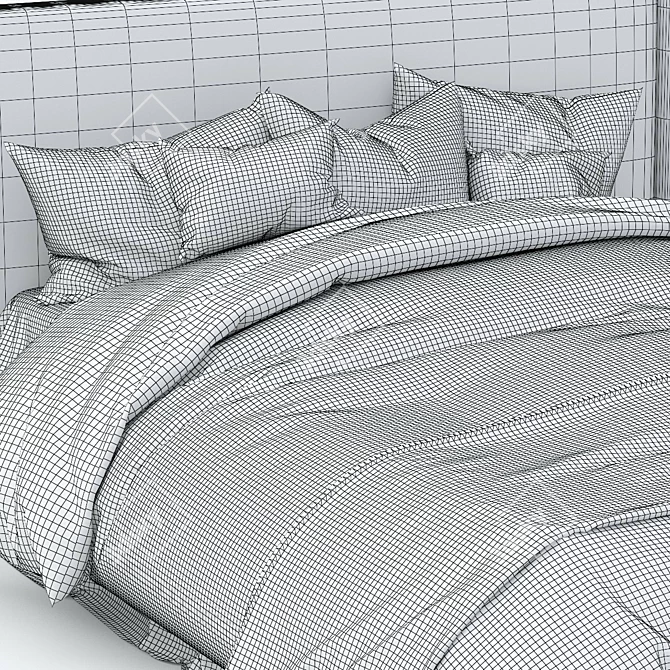 Title: Cozy Espresso Dream Bed 3D model image 2