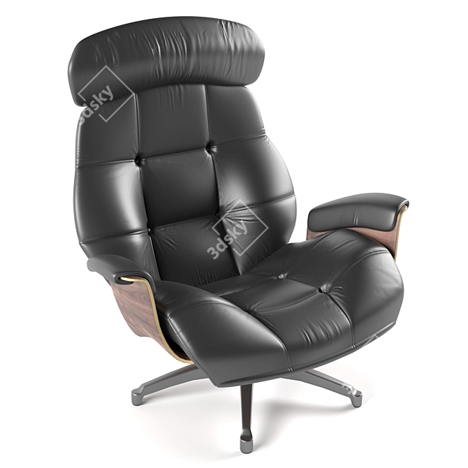 Modern Smooth Armchair 3D model image 1