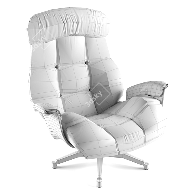 Modern Smooth Armchair 3D model image 3