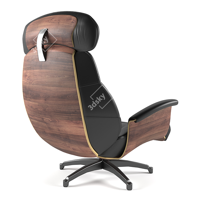 Modern Smooth Armchair 3D model image 4