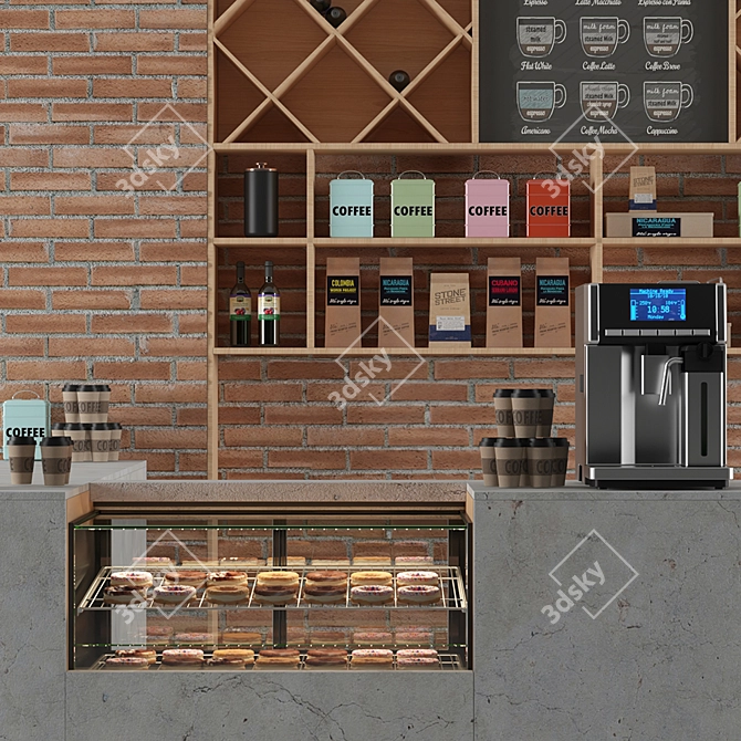 Sleek Mini Caffe Machine 3D model image 2