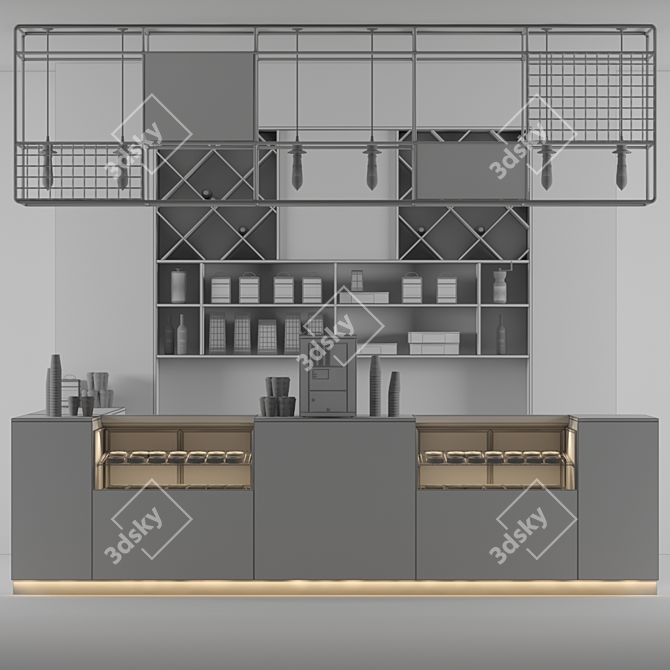 Sleek Mini Caffe Machine 3D model image 3