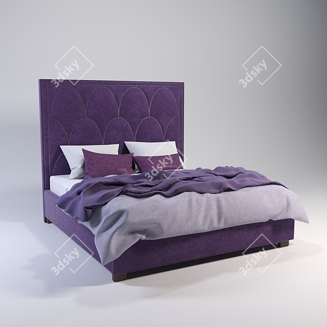 Petals Queen Bed 3D model image 1