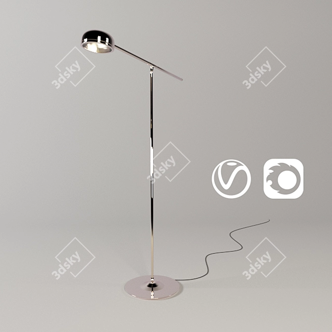 Elegant Floor Lamp - High Detail 3D model image 1