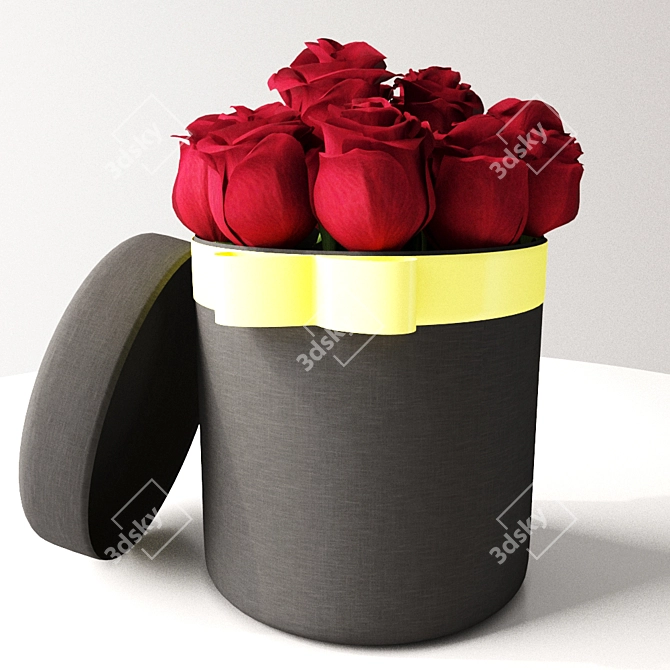 Crimson Blossoms in a Box 3D model image 1