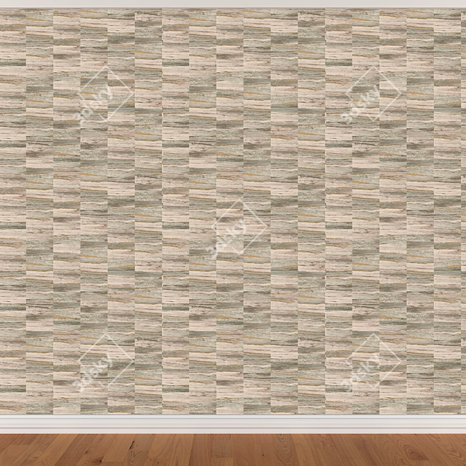 Seamless Wallpaper Set - 3 Colors 3D model image 3