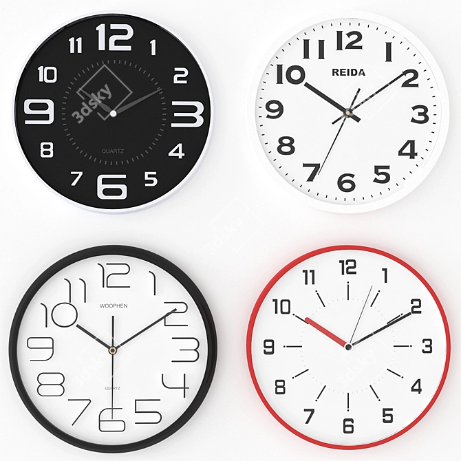 Modern WYMBS Wall Clock 3D model image 1