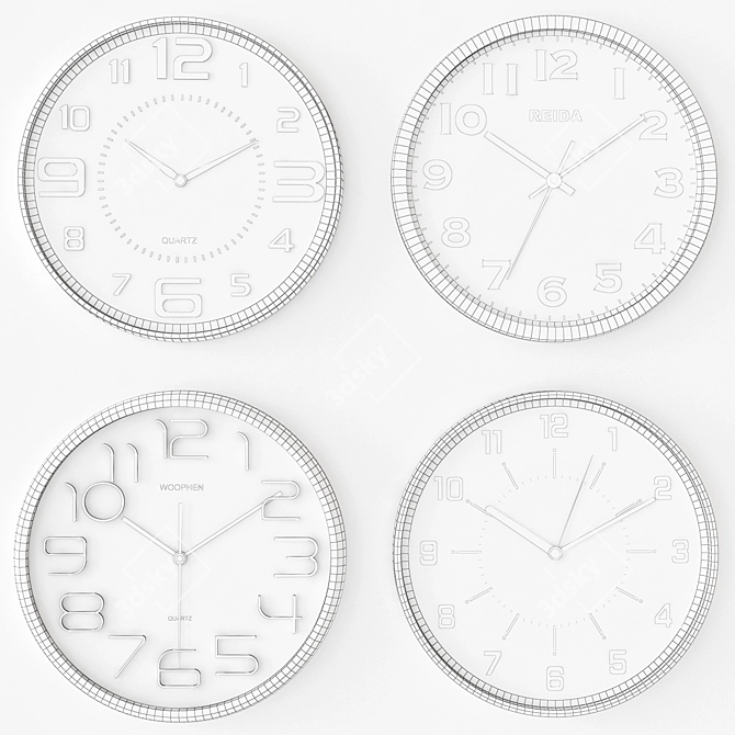 Modern WYMBS Wall Clock 3D model image 2