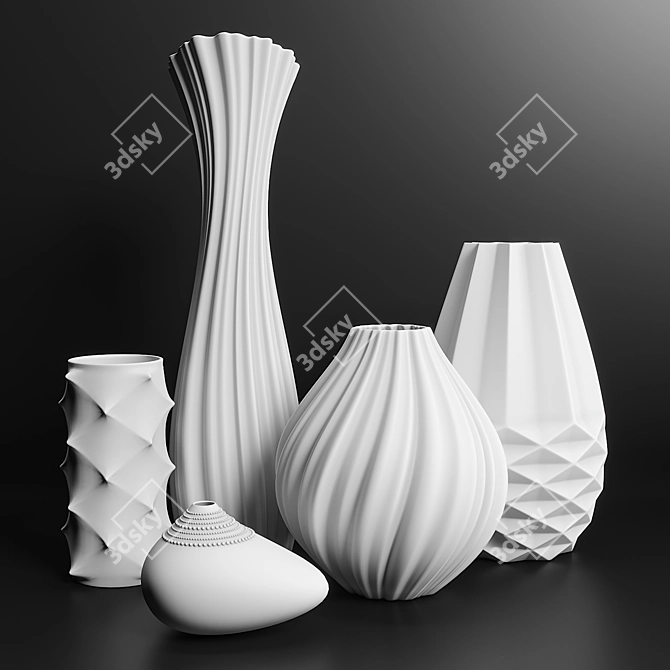 Versatile Vases Set 7: Elegant and Functional 3D model image 1