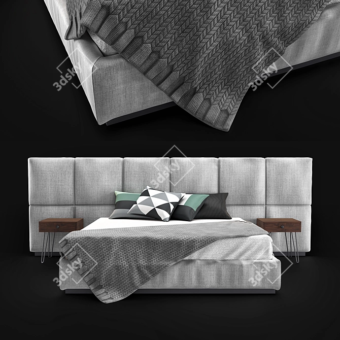 Luxurious Elle Decor Bed 3D model image 1