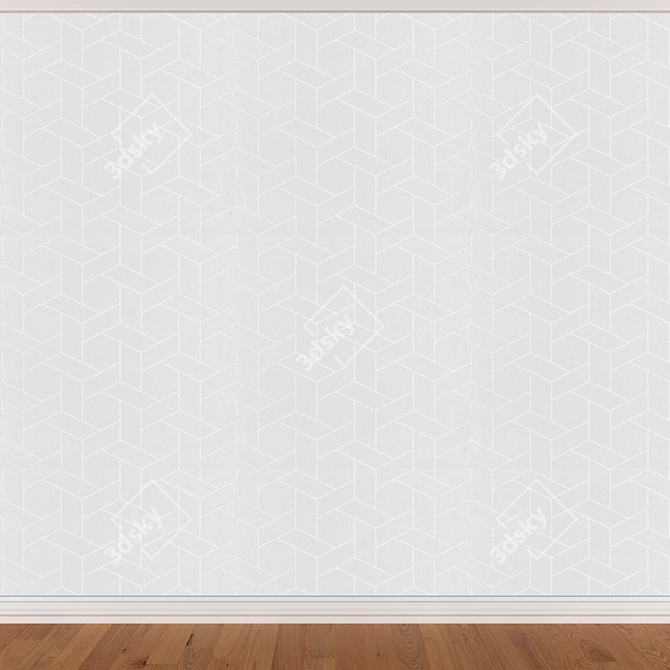 Seamless Wallpaper Set - 3 Colors 3D model image 3