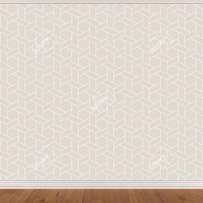 Seamless Wallpaper Set - 3 Colors 3D model image 1