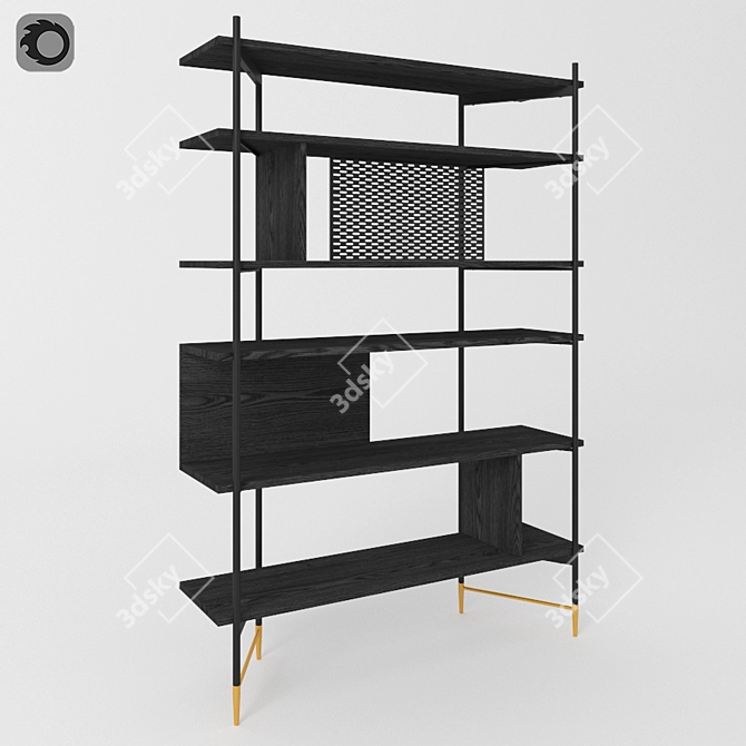 La Forma Milian: Stylish Wooden and Metal Rack 3D model image 1