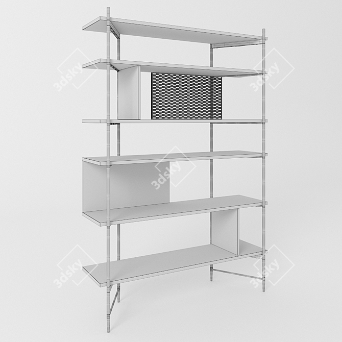 La Forma Milian: Stylish Wooden and Metal Rack 3D model image 2