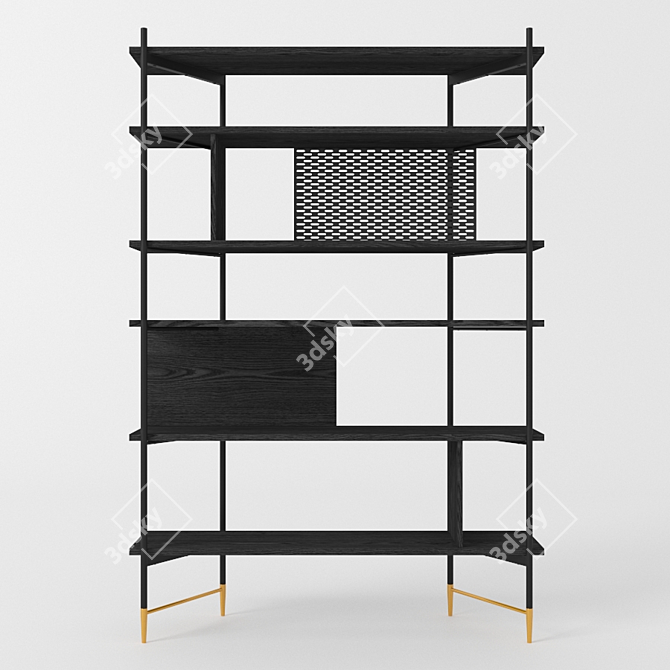 La Forma Milian: Stylish Wooden and Metal Rack 3D model image 3