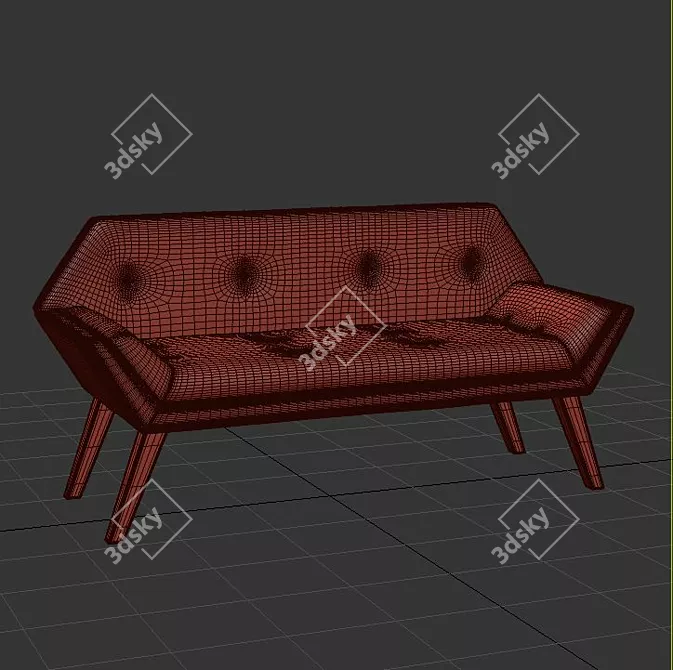 Stylish Outdoor Benches. 3D model image 3