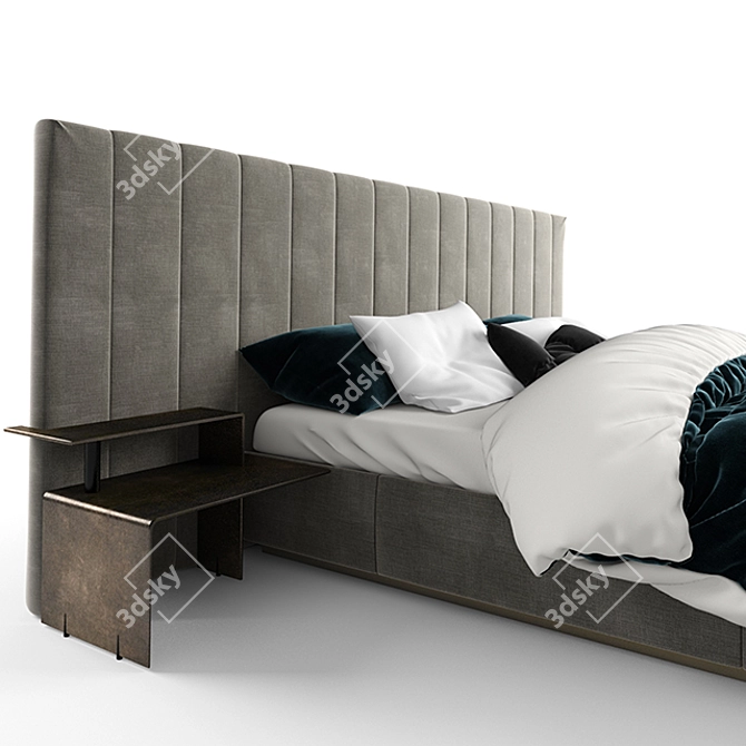 Elegant Capital Bed 3D model image 2