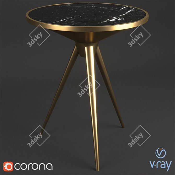 Modern Cube Side Table 3D model image 1