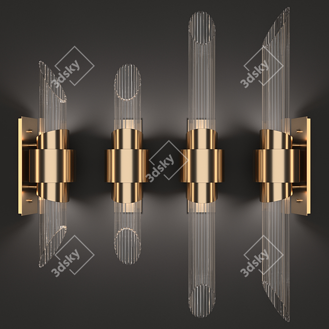 Elegant Gold Tycho Wall Light 3D model image 1