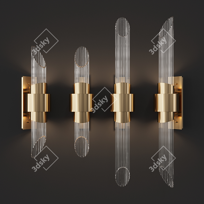 Elegant Gold Tycho Wall Light 3D model image 2