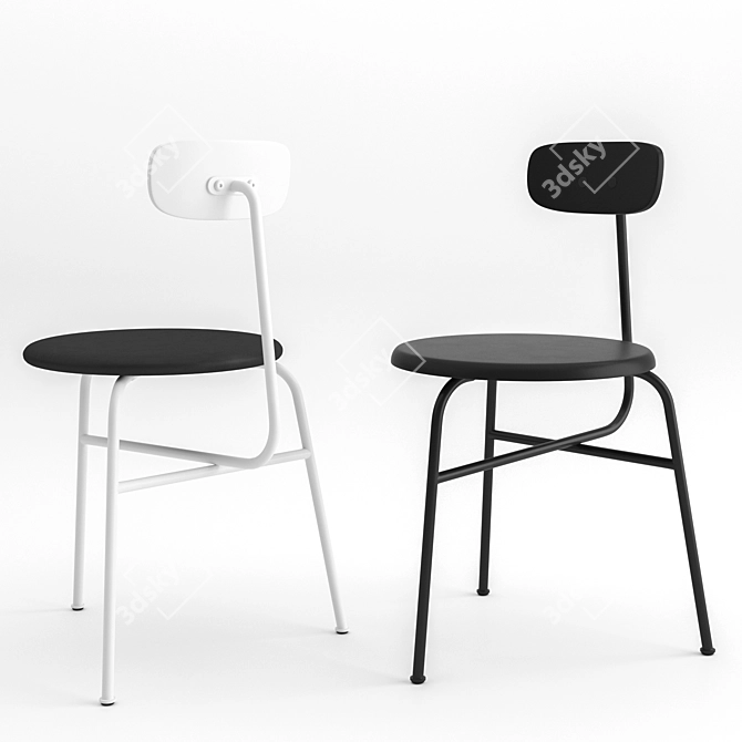 Minimalist 3-Leg Afteroom Dining Chair 3D model image 2