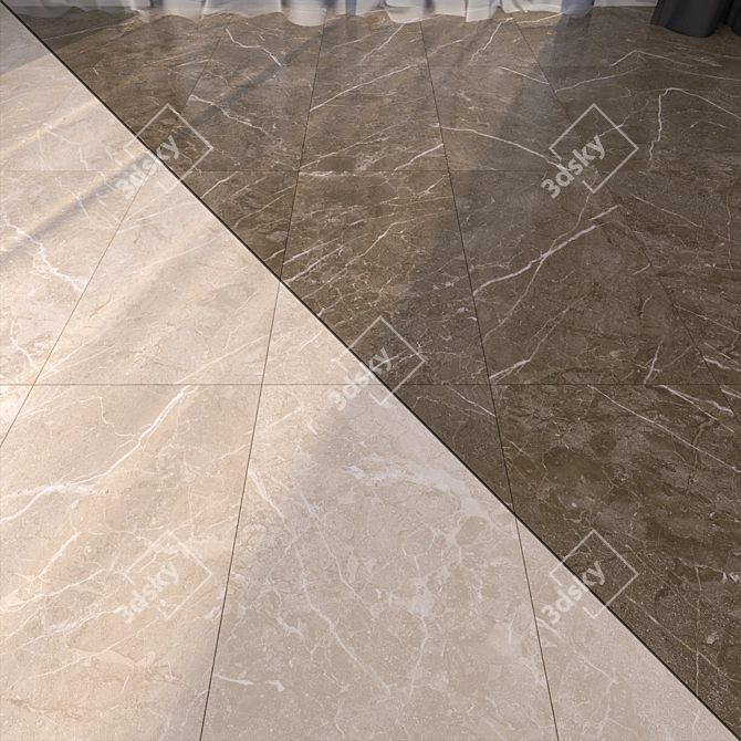 Elegant Marble Floor Set 3D model image 1