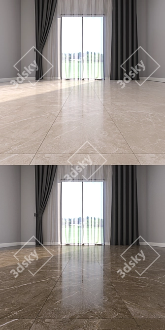 Elegant Marble Floor Set 3D model image 3