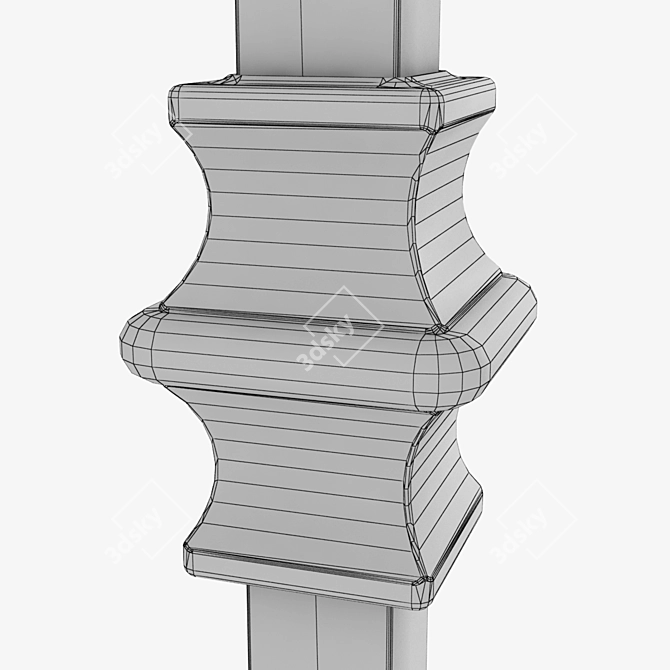 Elegant Metal Balcony Fence 3D model image 3