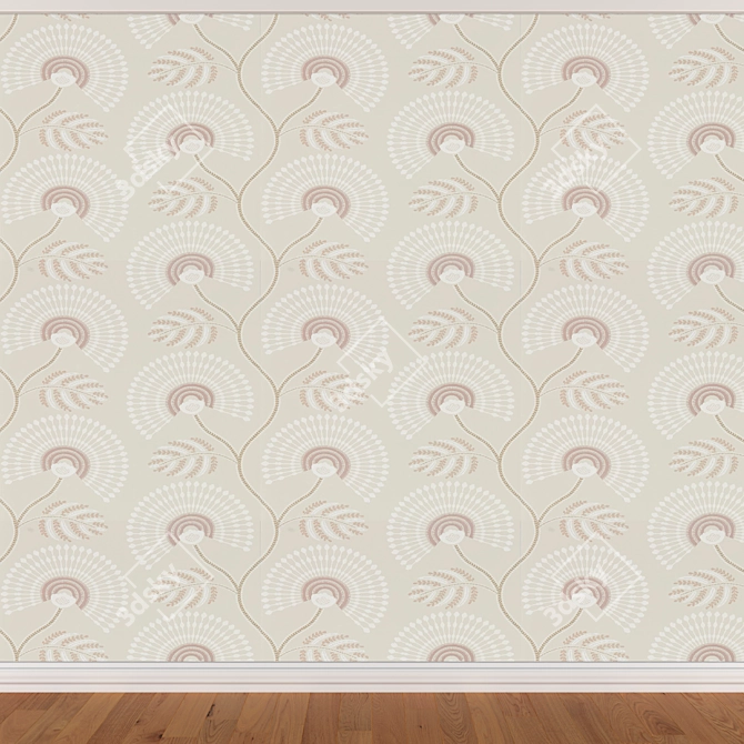 Seamless Wallpaper Set - 3 Colors 3D model image 3