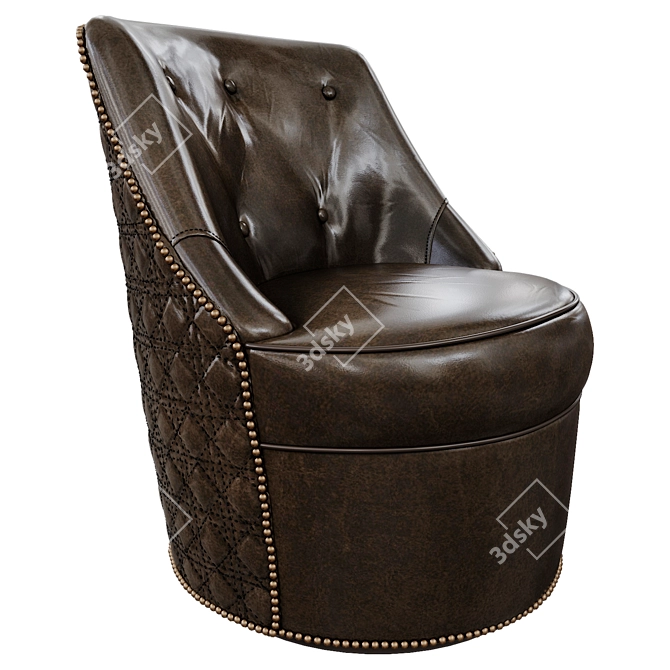 Segura Leather Swivel Chair 3D model image 1